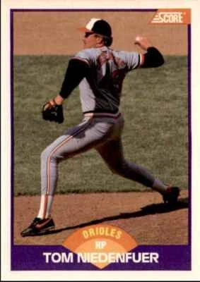 1989 Score Tom Niedenfuer Baltimore Orioles #252 - Image 1 of 2