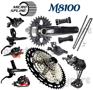 Juego de grupos Shimano XT M8100 1x12 velocidades con casete micro spline 7 piezas nuevo - Imagen 1 de 5