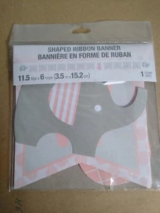 Little Peanut Girl Ribbon Banner 11.5 ft "Welcome Baby" Shower Pink Elephant - Picture 1 of 2