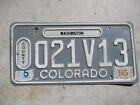 Colorado 1995 WASHINGTON County  license plate   # 021V13