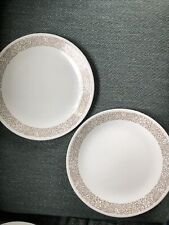 Vtg Pyrex Corelle Corning Woodland Brown Lot Of 2 Dinner Plates 10” Livingware