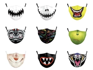 Kids/Adult Unisex Adjustable Vampire Monsters Mouth Masks Beast Grinch Facemasks - Picture 1 of 66