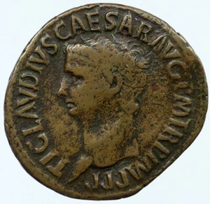 CLAUDIUS 41-50AD Rome Genuine Authentic Ancient Roman Coin MINERVA i118109 - Picture 1 of 2