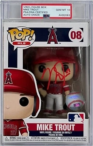 Mike Trout Signed Funko Pop #08 w/ Red Jersey PSA *GEM MT 10 AUTO* - Picture 1 of 10
