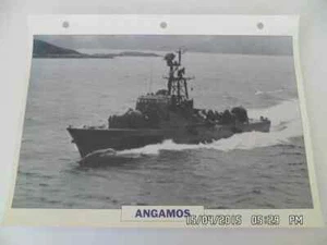 CARTE FICHE NAVIRES DE GUERRE ANGAMOS 1973 PATROUILLEUR LANCE MISSILES - Imagen 1 de 1