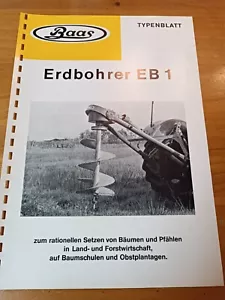 Prospekt BAAS Erdbohrer EB1 Traktor Schlepper Zeitschrift 2 Seiten S - Bild 1 von 2