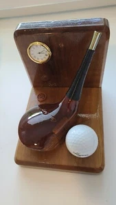 Rare Vintage ETCHED BEN HOGAN golf club clock decor plaque home office desk - Picture 1 of 6
