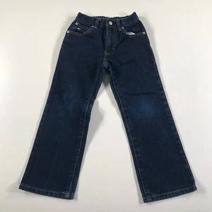 Vintage Tommy Jeans Boys S 6 Dark Blue Washed Knees Straight Leg Thick Cotton - Picture 1 of 11