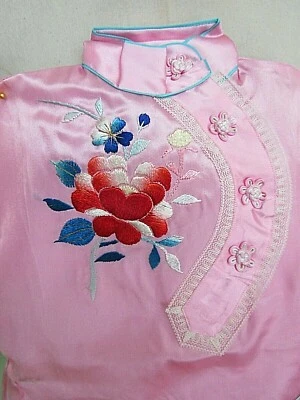 VINTAGE PINK W/EMBROIDERED SOUVINER PAJAMA  /   28" CHEST MEASURE/ NEW - Image 1 of 4