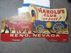 Harold's Club casino Reno Nevada original metal license plate topper - Picture 1 of 4