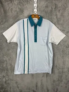 Vintage 1980er Sears Herren Store Colorblock Poloshirt Größe Large - Bild 1 von 9
