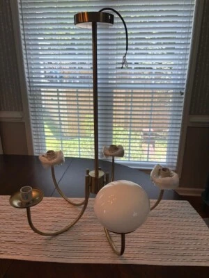 Lámpara de araña Sputnik Globo Moderno de 5 Luces Mediados de Siglo Grande Vidrio Dorado Sputnik... Foto 1 de 4