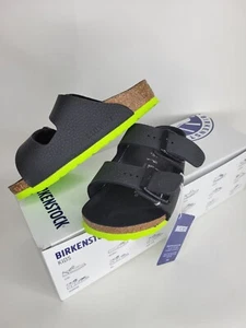 Birkenstock Arizona Kids Sandals Kids 1022369 Desert soil Black Lime Size 26 K 8 - Picture 1 of 9