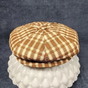 Vintage Country Gentleman Brown Gingham Ivy Cap Hat 1960s Union Made  - Picture 1 of 8