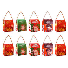  10 Pcs Christmas Apple Box Linen Gift Candy Container Gifts Bag
