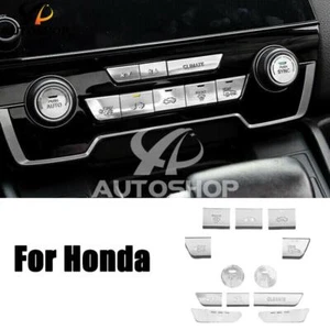 Silver Aluminum Alloy Car Center Console AC CD Panel Trim For Honda CR-V CRV - Picture 1 of 7