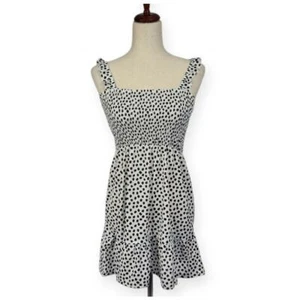 Topshop Shirred Flippy Mini Dress in Mono Animal Print Women's US Size 4 New - Picture 1 of 11