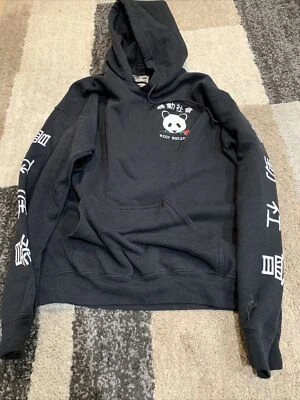 Riot Society Panda Bear Rosa Sudadera con Capucha Adulto Mediana Negro Pullover Foto 1 de 4