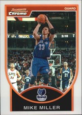 2007-08 Bowman Chrome Refractors Grizzlies Basketball Card #36 Mike Miller /299