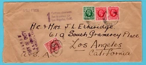 USA customs clearance cover Los Angeles 1936 on cover Birmingham, England - Picture 1 of 2