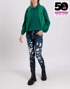 PVP €800 DSQUARED2 Jeans Cool Girl IT42 US6 UK10 M Salpicaduras Blanqueado Hecho en Italia - Imagen 1 de 10