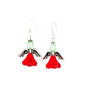 Christmas Angel earrings made using genuine Czech crystals. 
