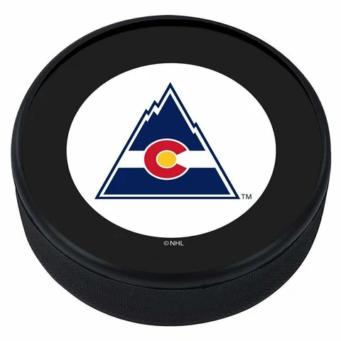 NHL Colorado Rockies Official Souvenir Hockey Puck Souvenir Inglasco Cover