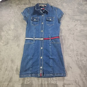 Mini Vestido Tommy Hilfiger Y2K Denim Elástico Niña Talla 14 Vintage Años 90 - Imagen 1 de 6