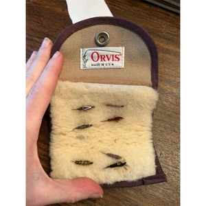 Vintage 1960s Orvis Fly Fishing Pouch with Assorted Flies Lure Set Made In USA - Picture 1 of 5