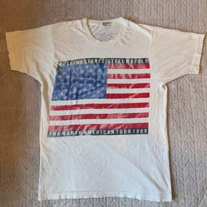 Vintage 1989 Single Stitch Rolling Stones Steel Wheels Tour Konzert selten Gr. L - Bild 1 von 9