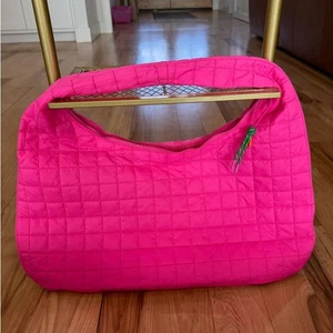 SHIRALEAH - Hobo Bag "Ezra" Hot Pink gesteppt #Sommer #Strand #See neu ohne Etikett - Bild 1 von 6
