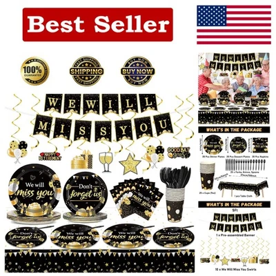 184 Disposable Party Supplies Set: Perfect for 'We Will Miss You' Gatherings - Image 1 of 4