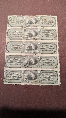 U.S. Revenue Stamp #RS187A Used with Small Flaws, An Unusual Multiple - Image 1 of 2
