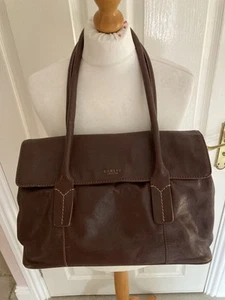 RADLEY BROWN LEATHER BAG GRAB BAG TOTE GOOD OVERALL CONDITION BARGAIN - Picture 1 of 14