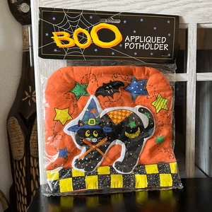 B&D Appliqued potholder NWT halloween vintage potholder black cat - Picture 1 of 4