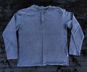 Patagonia Long Sleeve Organic Cotton Henley Shirt Mens Medium Navy - Picture 1 of 9