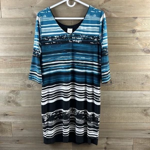 Soma Womens Dress 4 Way Reversible Shift Stripe Pullover Career Business Large - Picture 1 of 7
