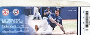 MLB Ticket Stub 22. Juli 2014 Toronto Blue Jays vs. Red Sox Brett Lawrie - Bild 1 von 2