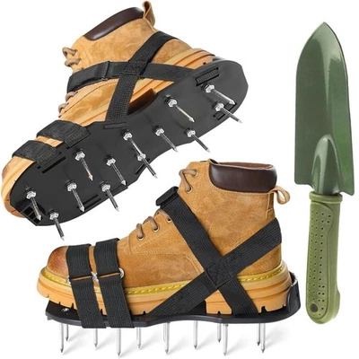 Zapatos aireador de césped, zapatos de clavos para piso autonivelante con acero inoxidable... Foto 1 de 4