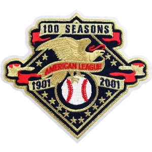 2001 American League Baseball Seasons 100th Anniversary Patch Jersey Sleeve MLB - Picture 1 of 2