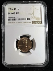 1952-D LINCOLN CENT NGC MS65RD - Picture 1 of 4