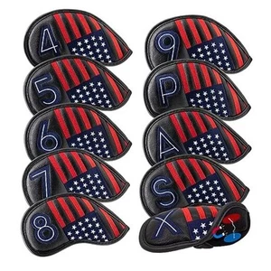 Golf Magnetic Iron Covers Iron Head Covers Set 10pcs/Set Iron Headcover Black - Picture 1 of 7