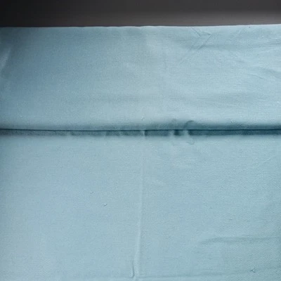 Vintage Cotton Blend Fabric Nubby Texture Aqua Blue Sheen Decor 3.5 Yards Chic - Image 1 of 4