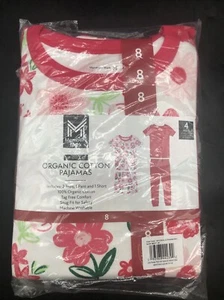Member's Mark Girl's 4-Piece Soft Organic Cotton Pajama Floral Size 8 New * - Picture 1 of 3