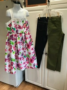 2-New Girls Cherokee Jeans Size 12 Green and Size 12 Skinny with Dress Size 12 - Picture 1 of 12