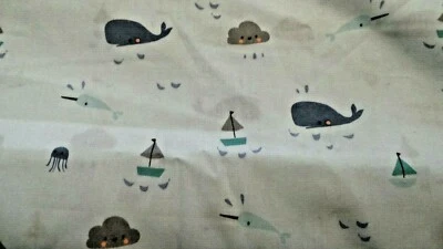 100% COTTON BOATS  WHALES ETC  FABRIC BY FAT QUARTERS   - Image 1 of 4