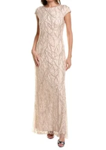 Vestido con cuentas Tadashi Shoji BWM22924 TALLA 12 beige - Imagen 1 de 2