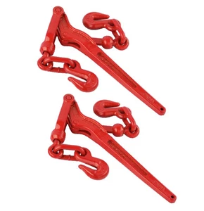 2 Pack - Load Binder Pull Lever 1/4" Inch Chain Hook Tie Down Rigging Equipment - Picture 1 of 2