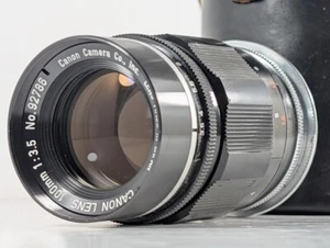 [Exc+2 LEER] Canon 100mm f/3.5 Negro LTM L39 Montura De Rosca Leica Desde JAPÓN - Imagen 1 de 18