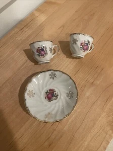 Vtg Japan Coffee/Expresso 2 Cup & 4 Sauce Japan - Bild 1 von 4